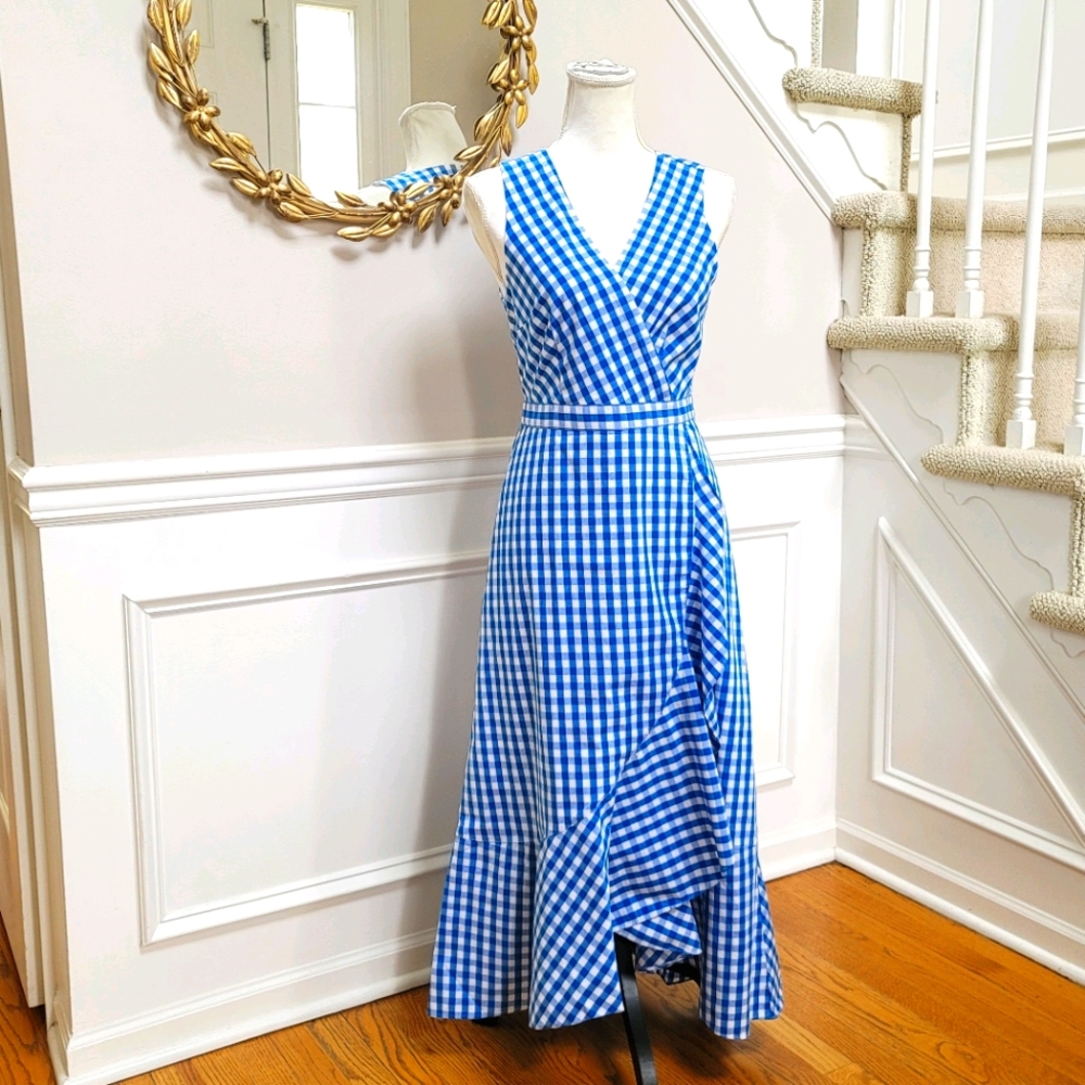J. Crew Blue and White Gingham Maxi Dress - Picture 8 of 8